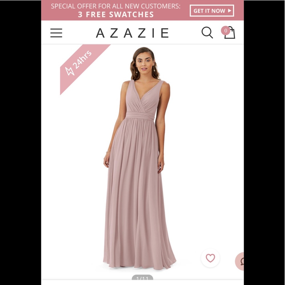 Azazie Kora Vintage Mauve bridesmaid dress size A8 brand new with tags unworn!